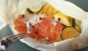 Salmon en Papillote with Courgettes and Potatoes