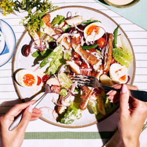 Fried Chicken Niçoise Salad with Boursin Vinaigrette